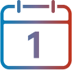 TALZENNA® (talazoparib) + XTANDI® (enzalutamide) once daily oral treatment graphic, represented by a calendar with the number one