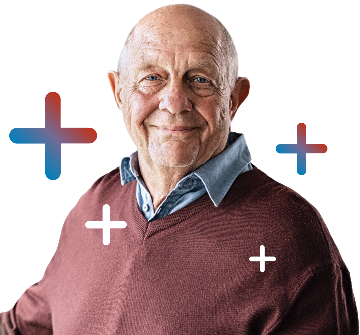 Older man portraying a TALZENNA® (talazoparib) + XTANDI® (enzalutamide) patient